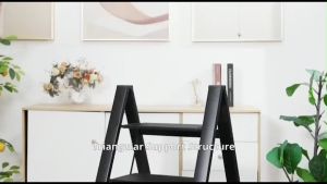 Multipurpose Ladder 4 Step Iron Foldable Ladder Folding Stool Portable Stair Ladder Decoration Kitchen Bedroom Office