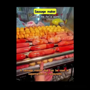 Electric 7 Pins Hotdog Roller New Design Double Layer Glass Design  Hotdog Grill Heavy Duty