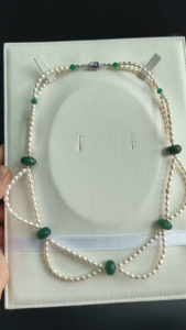 [ Woosilver ] Vòng Cổ Trai Ngọt Mix Đá Tông Xanh – Secondhand- NTN249