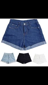 กางเกงยีนส์ขาสั้น ทรงพับปลายขา ทรงสวยไม่สั้นมาก สไตล์เกาหลี การทรง CCC#026