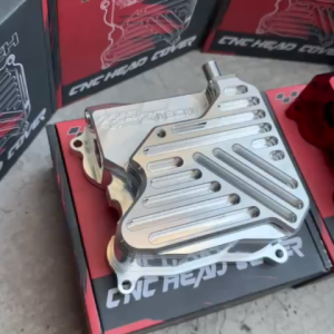 PZTECH CNC HEAD COVER - NMAX / AEROX ( RED  / SILVER )