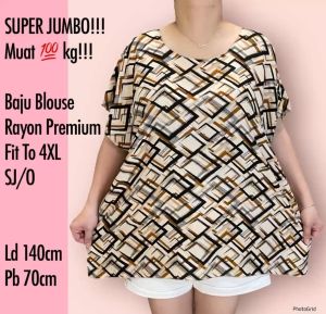 MUAT 80-100KG!!! BAJU BLUS BALI SUPER JUMBO PREMIUM FIT TO XXXXL SJ/B NEW REAL PICT