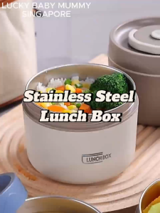 Stainless Steel Lunch Box / Microwaveable Thermos Food Container / Round Insulated Food Storage Box Rainbow Culture