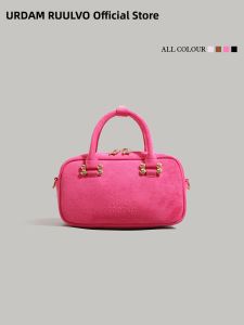 URCDN RDALVO | Sweet and Cool Rose Pink Velveteen Crossbody Handbag