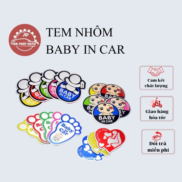 Tem Dán/ Decal Sticker Baby in Car/ Mama In Car Dán Ô Tô/ Xe Hơi Để ...