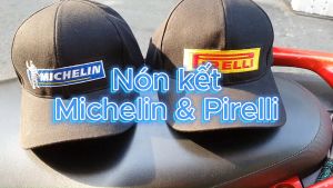 (Nón Kết) Mũ Lưỡi Trai - Nón Lưỡi Trai Michelin và Pirelli - Vải Kaki Cotton - Logo Thêu - Khóa Inox