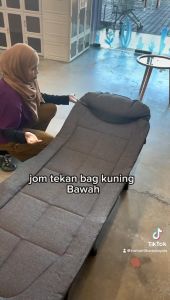 Romantik Folding Bed Foldable Bed with pockets 180cm 190cm Camping Cots Angle Adjustable Lounge Chair with Pillow Portable Travel bed Headrest Camp Office Travel Hospital