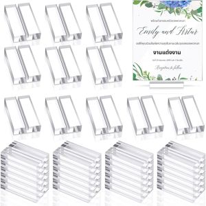 10 ชิ้นอะคริลิคยืน Place ผู้ถือบัตรตารางยืนการ์ดสําหรับตารางงานแต่งงานรูปภาพสํานักงานตกแต่งบ้านเครื่องมือ