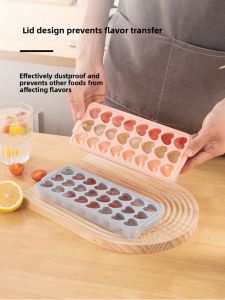 Silicone Heart Shaped Ice Tray Easy Unmold Kitchen Cooking Utensils No Odor Baby And Mother Friendly Baking Mold Ice Box