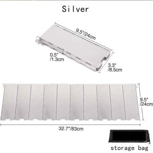 Folding Outdoor Stove Windscreen 10 Plates Aluminum Camping Stove Windshield Lightweight Butane Burner Windshield with Bag