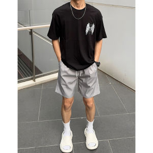 Grey Sports Mens Shorts Summer New Outdoor Trendy Quick Dry Fitness Brand Four-Fifths Length Casual Pants Breathable Thin