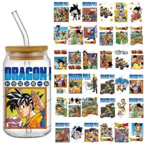 ใหม่ล่าสุด 31 ออกแบบยอดนิยม Anime Dragon Ball 16oz UV DTF 3D สติกเกอร์การ์ตูนมังงะ Decals ถ้วยแก้วกาแฟ DIY Wrap ของขวัญวันเกิด