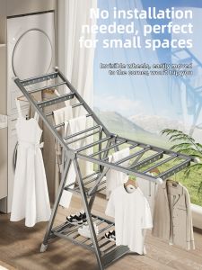 SHUHONG | Foldable Outdoor Wing Shaped Thickened Aluminum Alloy Clothes Drying Rack
