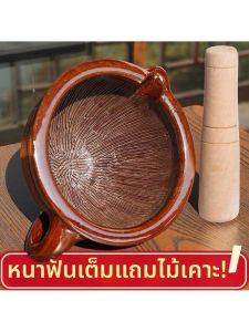 Ceramic Mortar with Thick Handle and Dense Texture for Crushing Ingredients