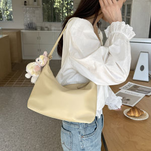 Spring 2025 New Hobo Bag Korean Style Simple Quality Underarm Bag High-End Versatile Soft Leather Crossbody Bag for Youth
