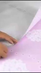 Wallpaper Dinding 10m 5m 1m Sticker Lemari Meja SERAT KAYU COKLAT TUA