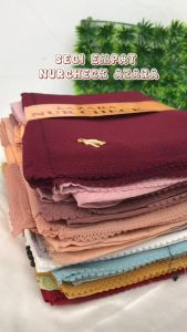 Hijab Segiempat Voal Nur Check Woffle Azara Tepi Laser Cut