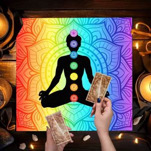 VIKAMA Yoga Meditation Chakras Lotus Mandala Altar Cloth Tarot Cards Tablecloth Vika Spiritual Healing Divination Decoration