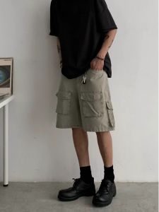 American Retro Loose Straight-leg Profile Washed Old Paratroopers Parka Shorts Men and Women Multi-Pocket Casual Shorts