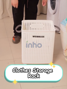 INHO L36/38cm Foldable Laundry Basket Household Bathroom Dirty Clothes Storage Organizer With Wheels