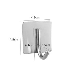 Móc Dán Tường Bằng Thép Không Gỉ Móc Đơn Thiết Kế Sáng Tạo Kim Loại Liền Mạch Không Cần Khoan Móc Treo Chìa Khóa & Trang Trí