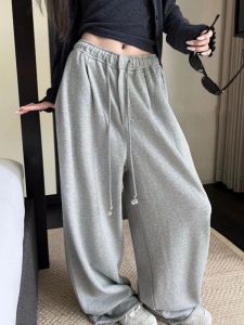 Loose Straight Leg Casual Pants Mens plus Size Drapey Comfortable Autumn Winter Trousers for Couples Casual Loose Fit Trousers