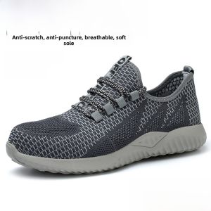 Ultra-Light Mens Safety Shoes Breathable Steel Toe Anti- Puncture Anti-smash Work Boots Comfortable Construction Site Shoes