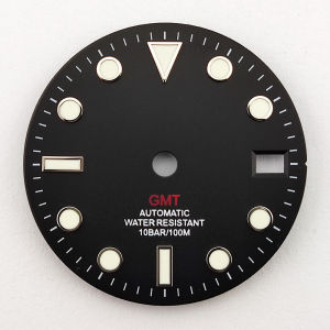 28.5mm GMT watch dial green luminous Mens watch Parts Accessories Replacement suitable for NH34 Automatic movement NH34 dial