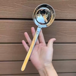 Muôi múc canh inox Chockmen cao cấp muôi thìa đầu to cán dài đúc nguyên khối inox 316 18/10 bền bì an toàn sức khỏe 27cm