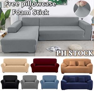1/2/3/4 Seaters Elastic Plain Sofa Covers Non-Slip Sofa Cover Universal Slipcover for Living Room Decor