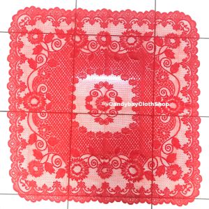 SPESIAL MERAH NATAL Taplak Meja Tamu Square 100 x 100 cm Bahan Kain Polyester Awet Anti Luntur Corak Bunga Matahari