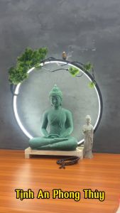 [TẶNG KÈM HỘP NỤ TRẦM] Thác Khói Trầm Hương Tượng Phật Đại Kết Hợp Đài Sen Tịnh An Phong Thủy Qùa Tặng.