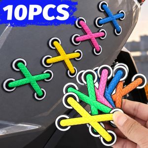 10 cái nhãn dán xe dây giày hình x Đề-can chống thấm nước Silicone 3D biểu tượng bên ngoài chống nắng chống mòn mái cửa ô tô