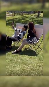 [free bag]Outdoor Camping Backrest Chair/ Upgrade High Back Moon Chair Foldable Fishing Picnic Chair Hiking Chair Beach Chair Sketch Chair/Kerusi Luar/kerusi lipat/Kerusi Memancing