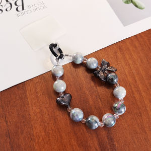 สร้อยข้อมือโทรศัพท์มือถือแบบผูกเชือกทำมือสำหรับผู้หญิง เครื่องประดับกระเป๋าแฟชั่น ลูกปัดกลมสีสันสดใส