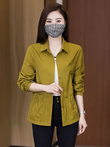 เสื้อแจ็คเก็ตผู้หญิงทรงสลิมฟิต ทรงหลวม ทรงปกติ แขนยาว ฤดูใบไม้ผลิและฤดูใบไม้ร่วง เสื้อคลุมกันหนาวแบบลำลอง