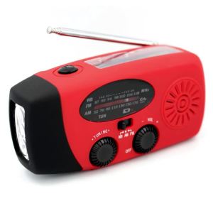 [Arrived within 3 days] HR12W Emergency Radio Multifunctional Hand Crank Solar AM/FM/NOAA Weather Radio with SOS Alert Dynamo Powered Solar Radio Flashlight Cell Phone Chargers for Camping Travel