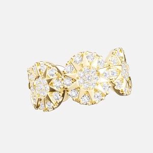 Gold Soleil Sunflower Couple Rings
