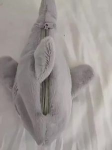 OUHOE | Cute Plush Shark Pencil Case Large Capacity Cosmetic Bag Portable Pen Pouch Stationery Storage Box for School Office Supplies