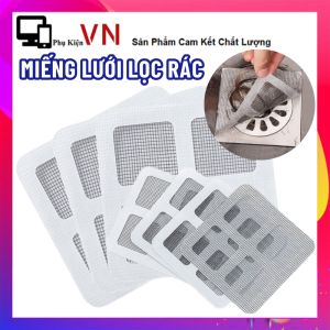 Set 10 Lưới Lọc Rác Tự Dính Chống Tắc Nghẽn Cống Thoát Nước Tiện Dụng 10x10cm - Miếng Dán Chặn Rác Ngăn Côn Trùng