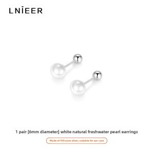 Lnieer | Sterling Silver Pearl Earrings for Women