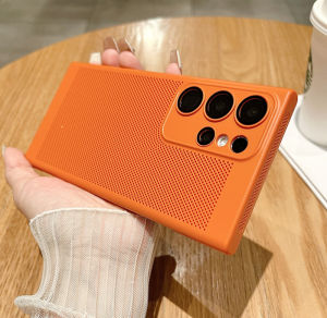 Mesh Heat Dissipation Breathable PC Case For Samsung S25 S24 S23 S22 S21 Plus Note 10 20 Ultra S20FE Ultra Thin Matte Hard Cover