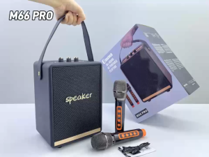 【ไมโครโฟน2 ตัว】ลำโพงบลูทูธไร้สาย รุ่นM66PRO เสียงดี 📢📢35W เบสเเน่น ใช้กีต้าร์ได้ ดีไซน์สวย มินิมอล Bluetooth speakers