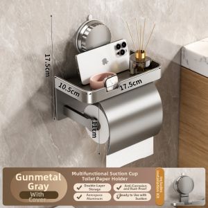 Suction Cup Wall Mounted Bathroom Rack