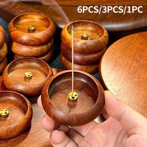 6PCS/3PCS/1PC Exquisite Wooden Plug in Incense Burner | Suitable for Buddhist Worship Home Tea Room Desktop Decoration - Ideal