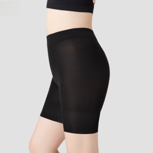 plus Size Womens Summer Thin Bottoming Pants Safety Five-Quarter Length Anti-Light Walking Underwear Non-Slip Nylon Spandex