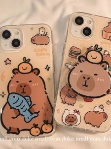 Cute Capybara Full Cover Transparent Protective Phone Case for Realme GT Neo5/6/7 GT7 pro GT6/5 pro 15/14/12x Womens X50 V30 V23
