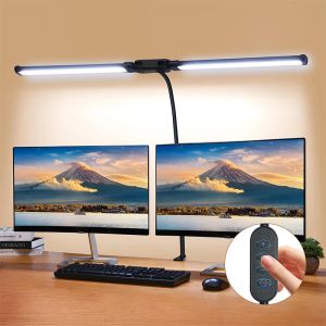 LED Desk Lamp with Clamp Double Head Architect Eye-Caring With 360° Adjustable Gooseneck 3 Lighting Modes For Studying Working