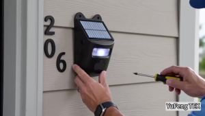 Motion Sensor Chime Solar Chime Security Sensor Door Security Alert 4 Levels of Volume Solar Wireless Doorbell