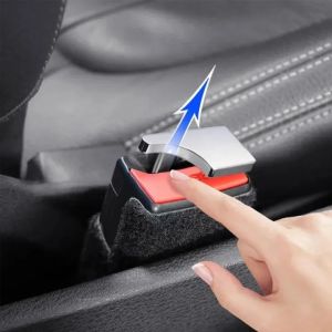 2Pcs Car Safety Seat Belt Lock Buckle Head Clip SeatBelt Metal Plug Alarm Canceler Stopper Interior Decorative Accessories